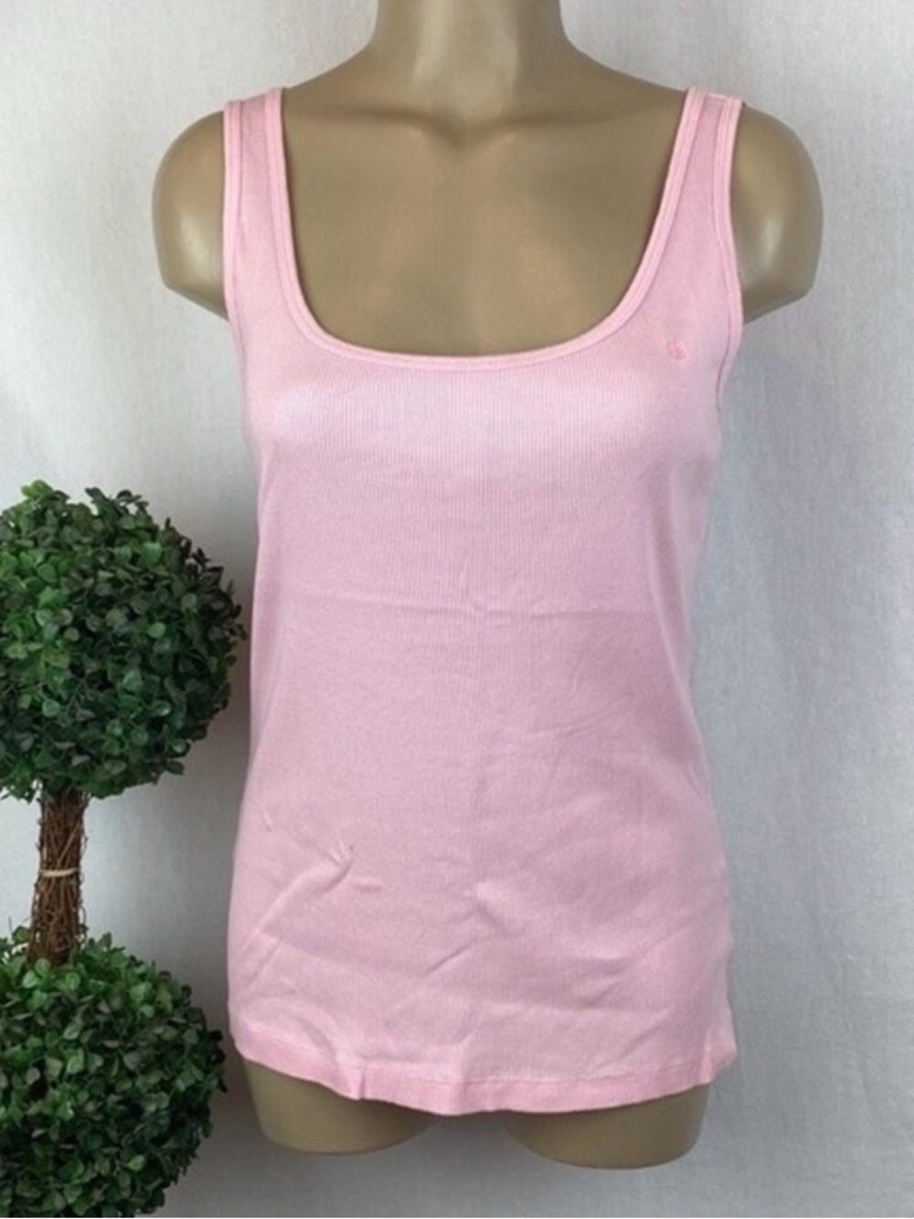 Ralph Lauren Pink Ribbed Cotton Tank Top S 90s
